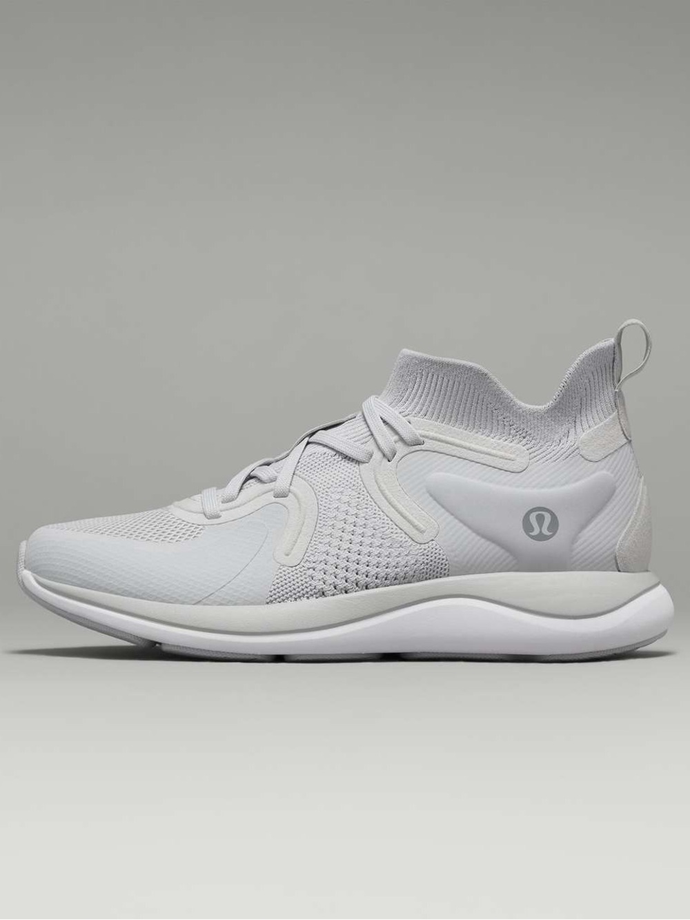Women's lululemon Chargefeel 2 Mid Workout Shoes in the Vapor/White/Silver.